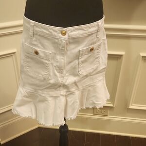 Michael Kors White Skirt with Gold Accents
